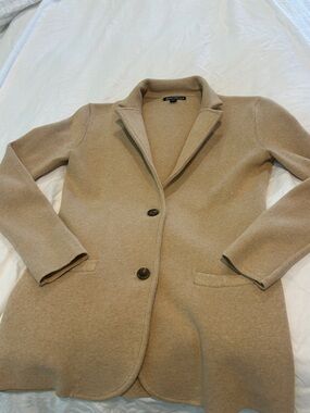 J. Crew Mercantile Camel Knit Single-Breasted Sweater Blazer